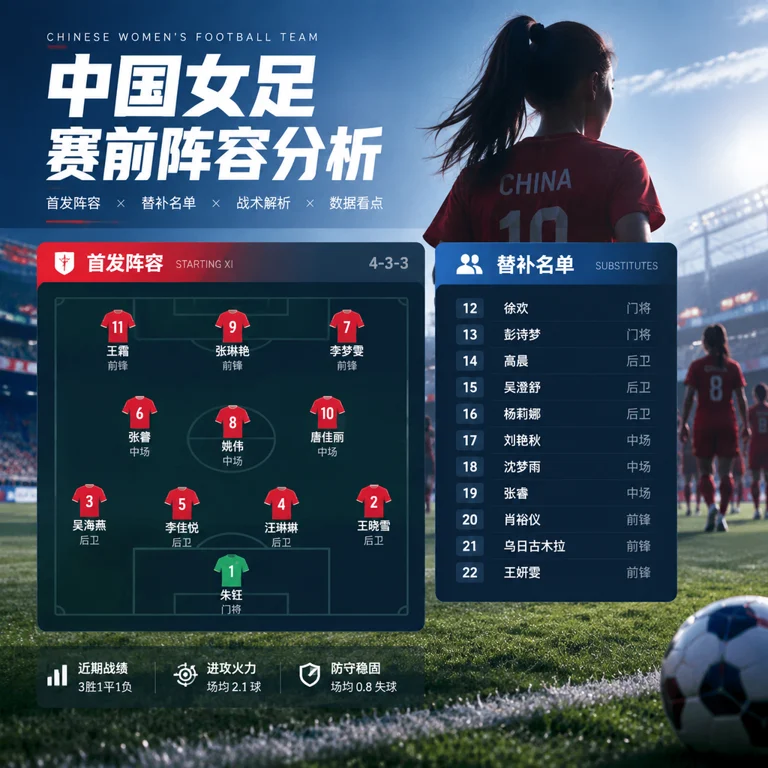 中国女足赛前球员在场边热身，体现数据分析与阵容调整